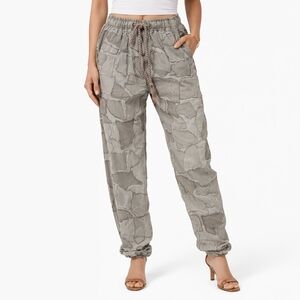 Dr Collection One of a Kind Patchwork Camo Jogger Pants Elastic Waist Boho